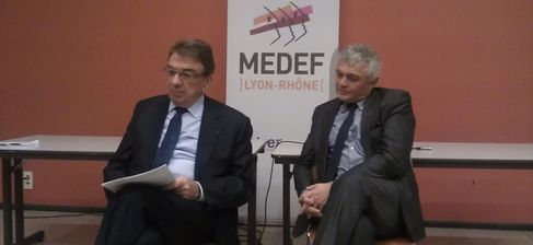 Bernard Fontanel, le président du Medef Lyon-Rhône, et Jean Louis Joly, son directeur général. 